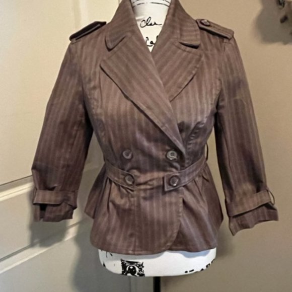 LONDONJEAN Jackets & Blazers - NWT London Jean Victoria's Secret Brown Double Breasted Belted Blazer Size 6